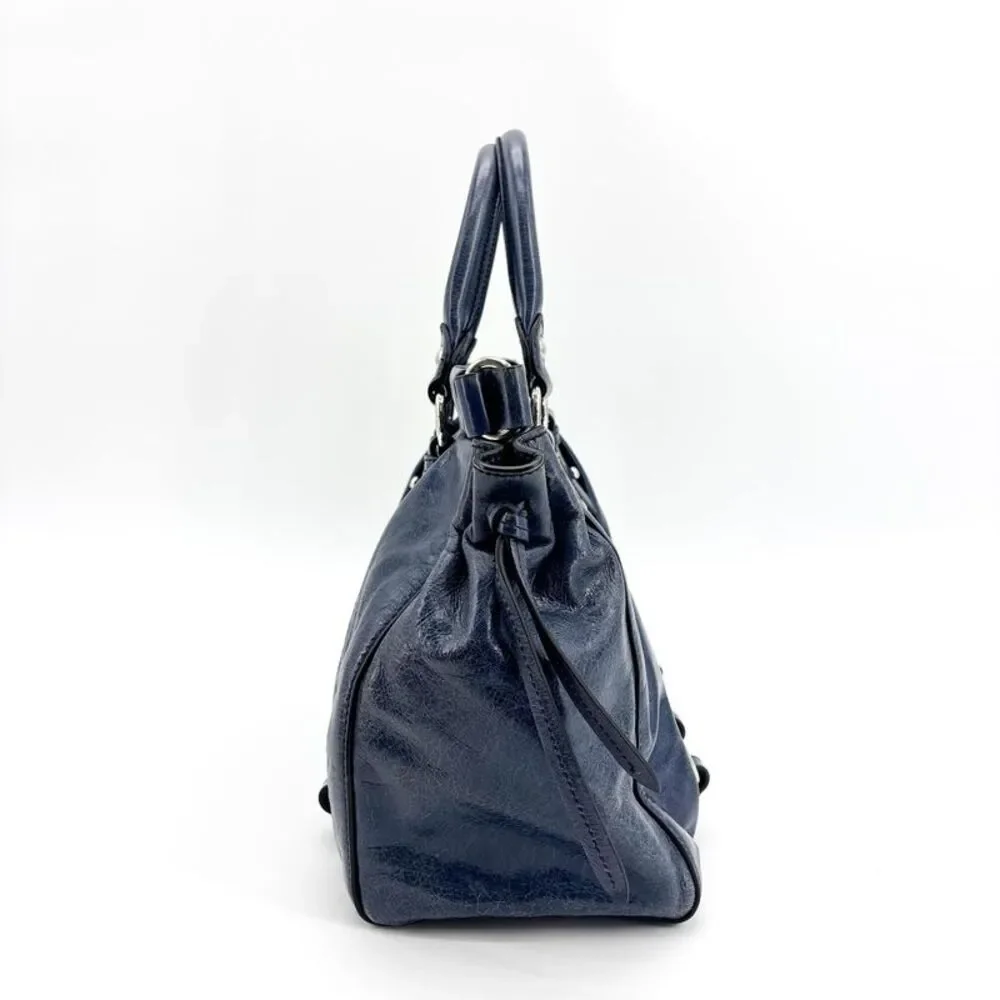 Miu Miu Vitello Lux Tote Bag Navy